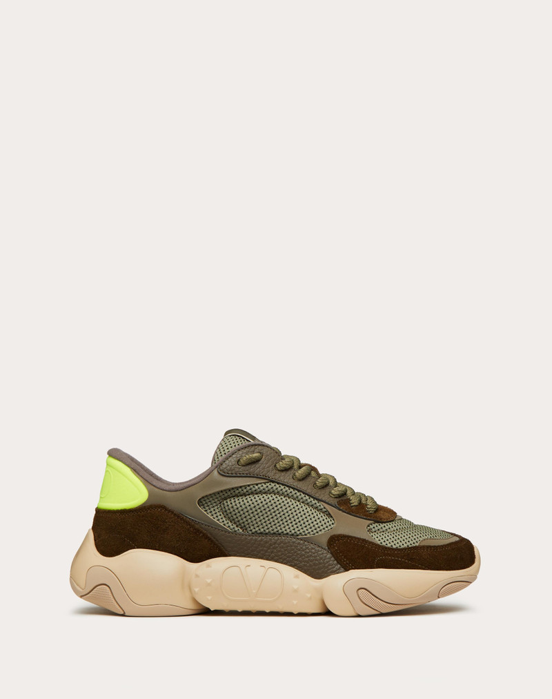 VALENTINO GARAVANI BUBBLEBACK MESH AND SUEDE SNEAKER 1