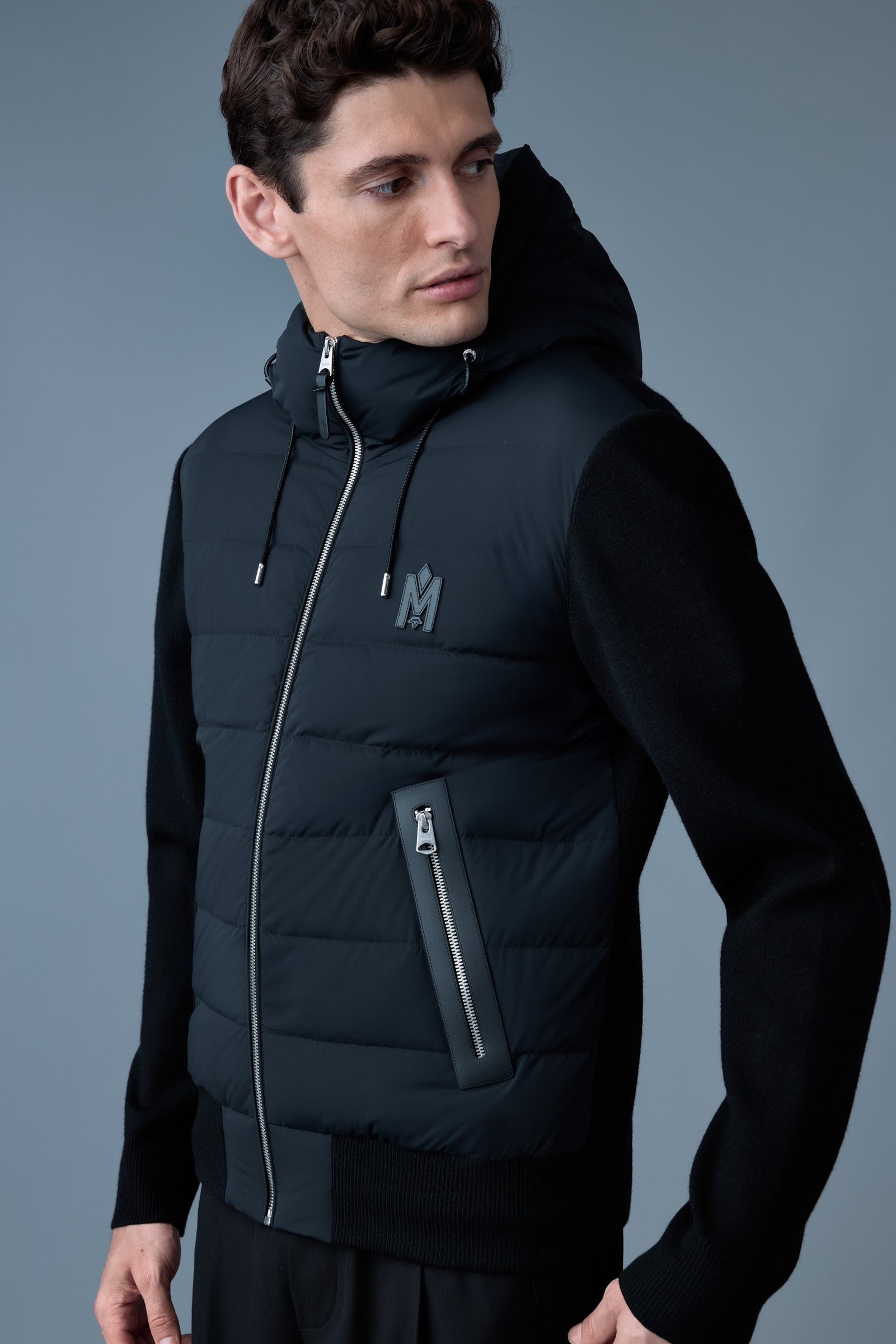 ANDREW Mixed-media light down jacket - 5