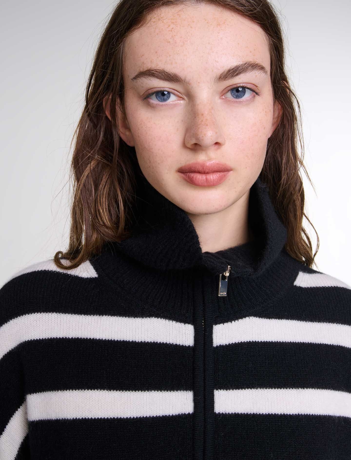 Stripe print high-neck jumper - 6