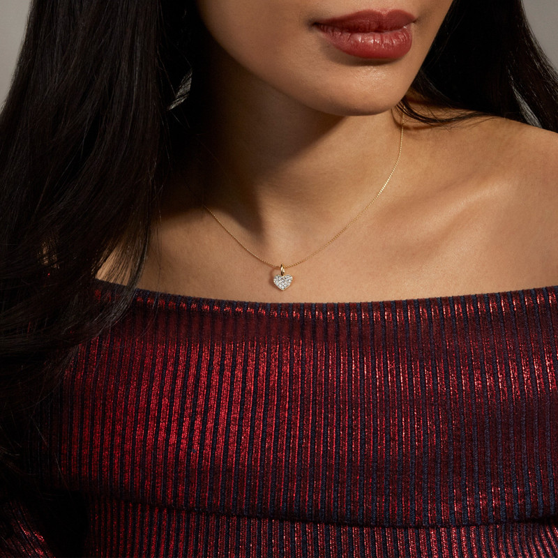 STONE AND STRAND All My Love Sparkle Heart Diamond Choker outlook