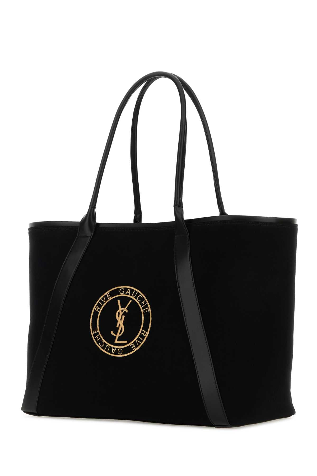 Saint Laurent Men Black Canvas Rive Gauche Shopping Bag - 2