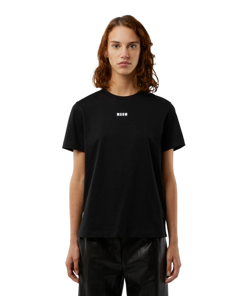 Cotton T-shirt with micro logo - 1