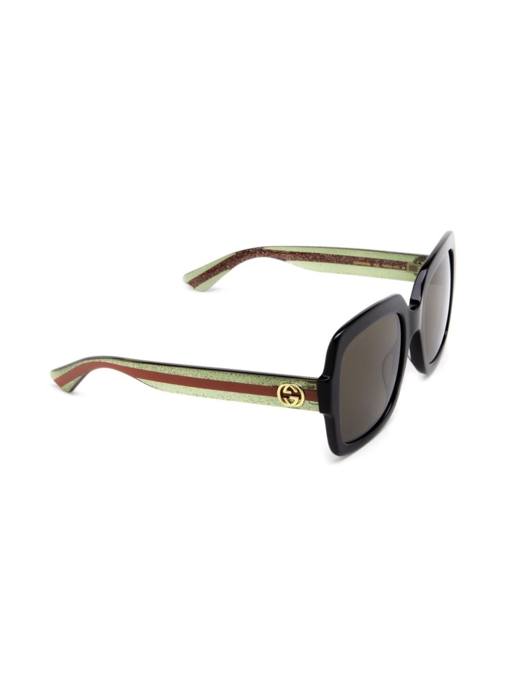 Web-stripe square-frame sunglasses - 2
