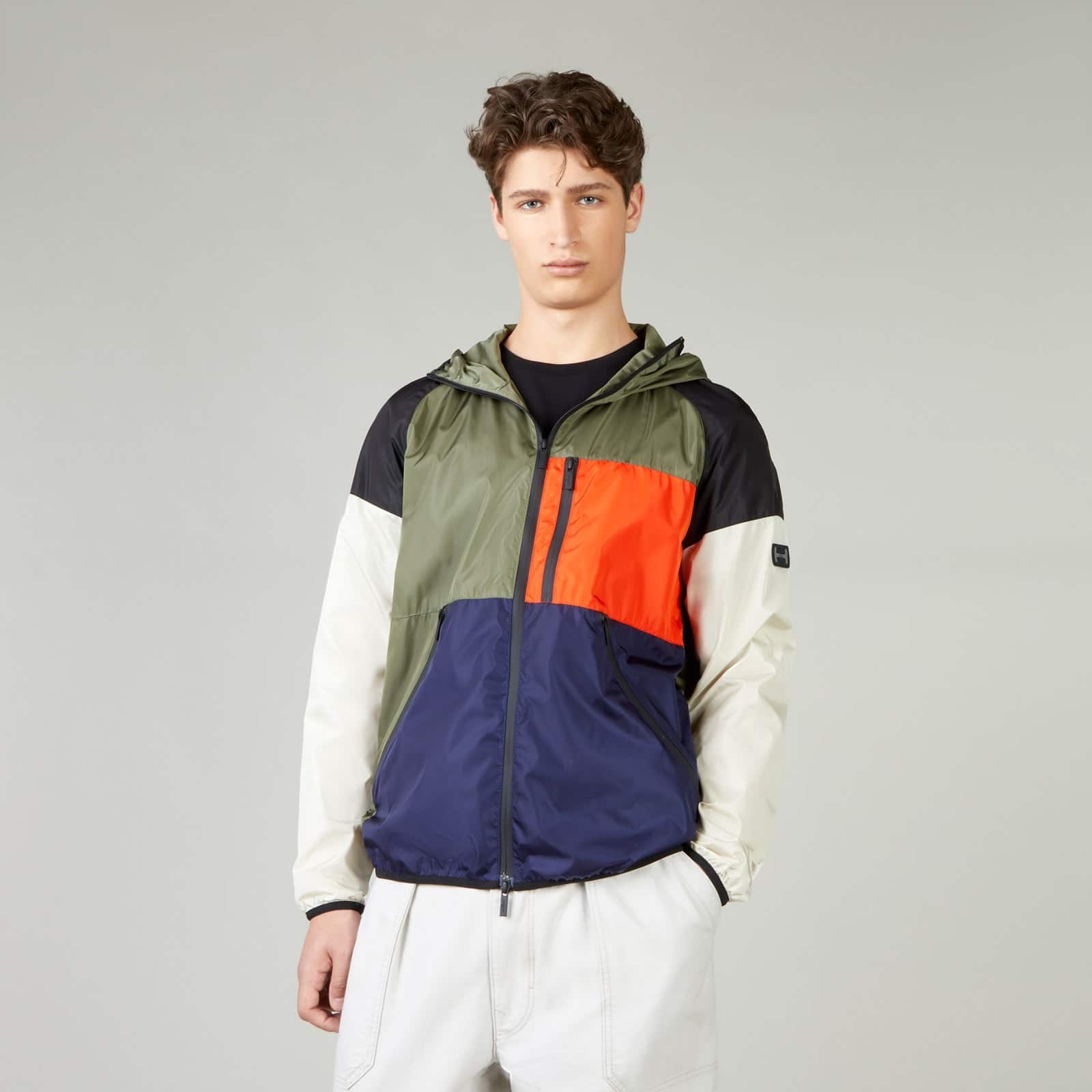 Color Block Windbreaker Green Blue Orange - 4
