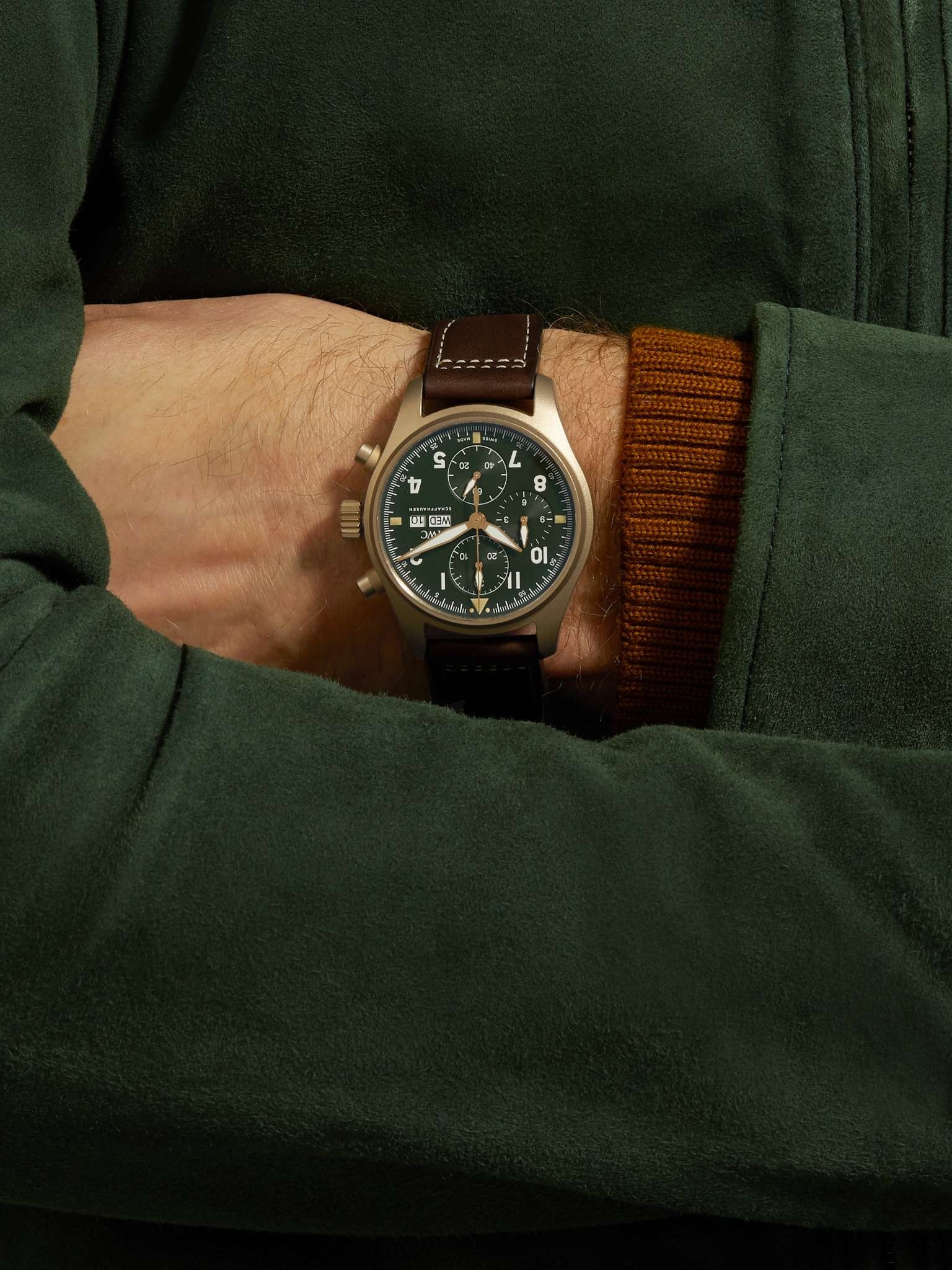 Pilot's Spitfire Automatic Chronograph 41mm Bronze and Leather Watch, Ref. No. IW387902 - 2