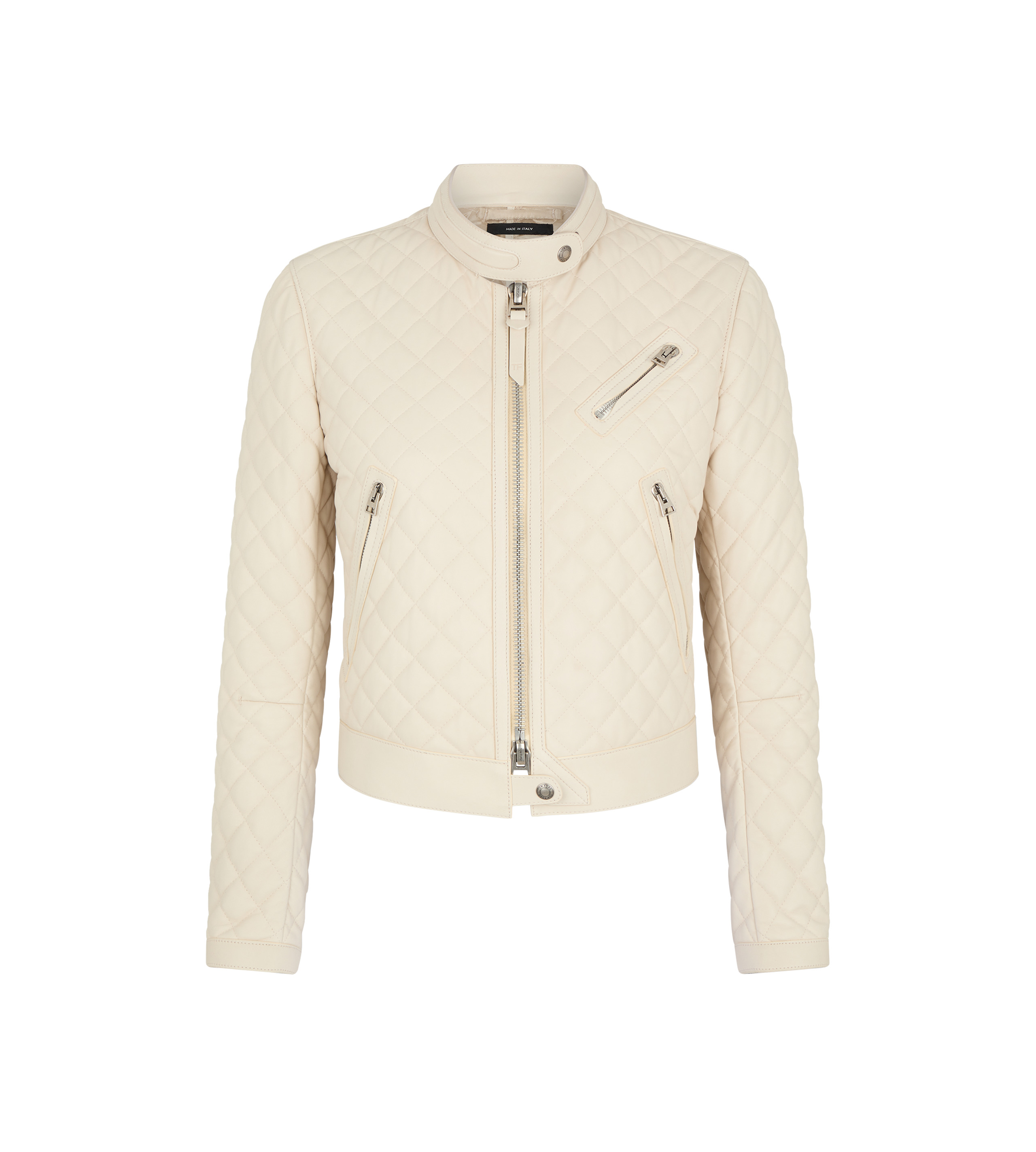 QUILTED LEATHER RACER JACKET - 1