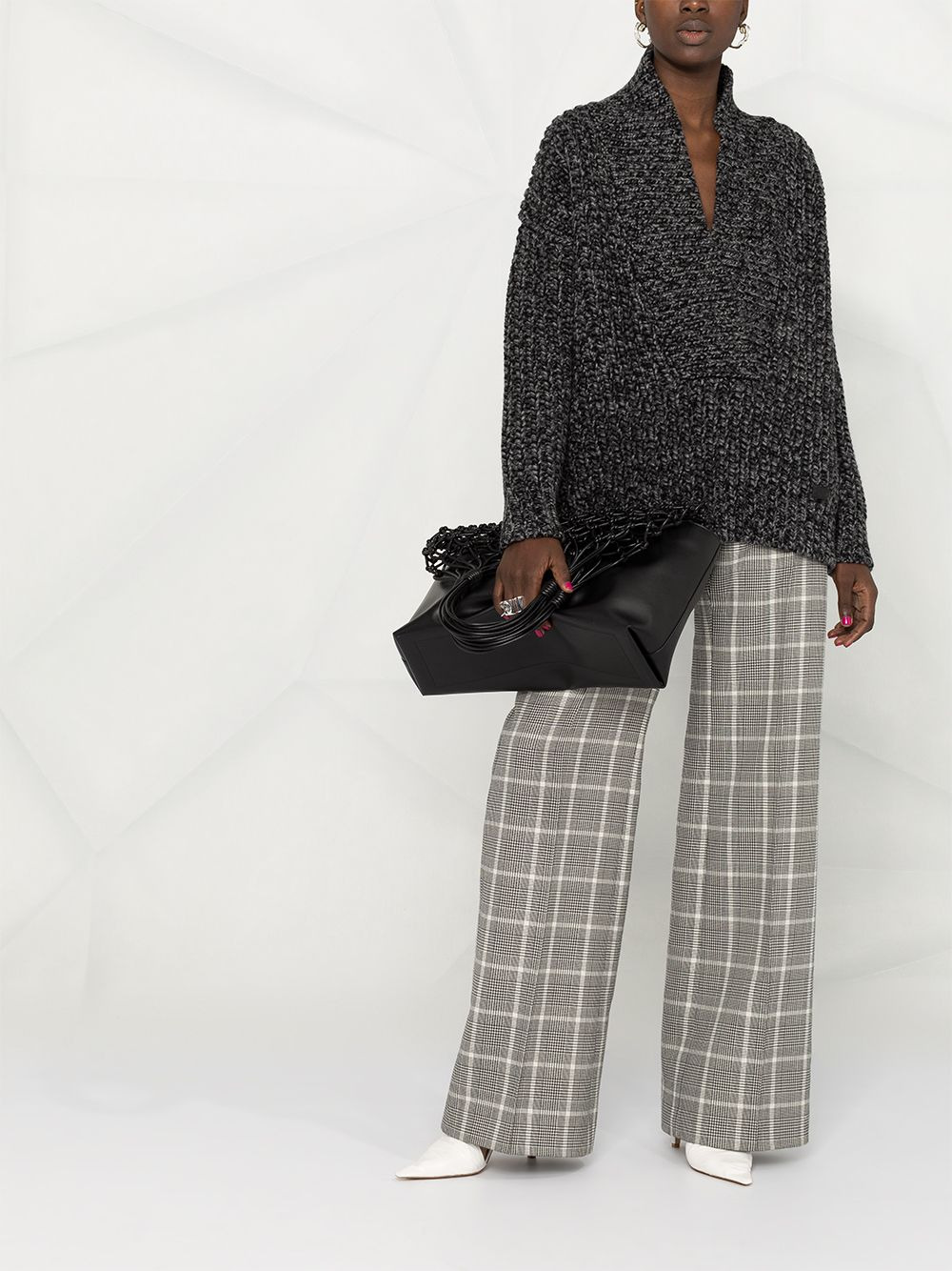 oversized mélange-knit jumper - 2