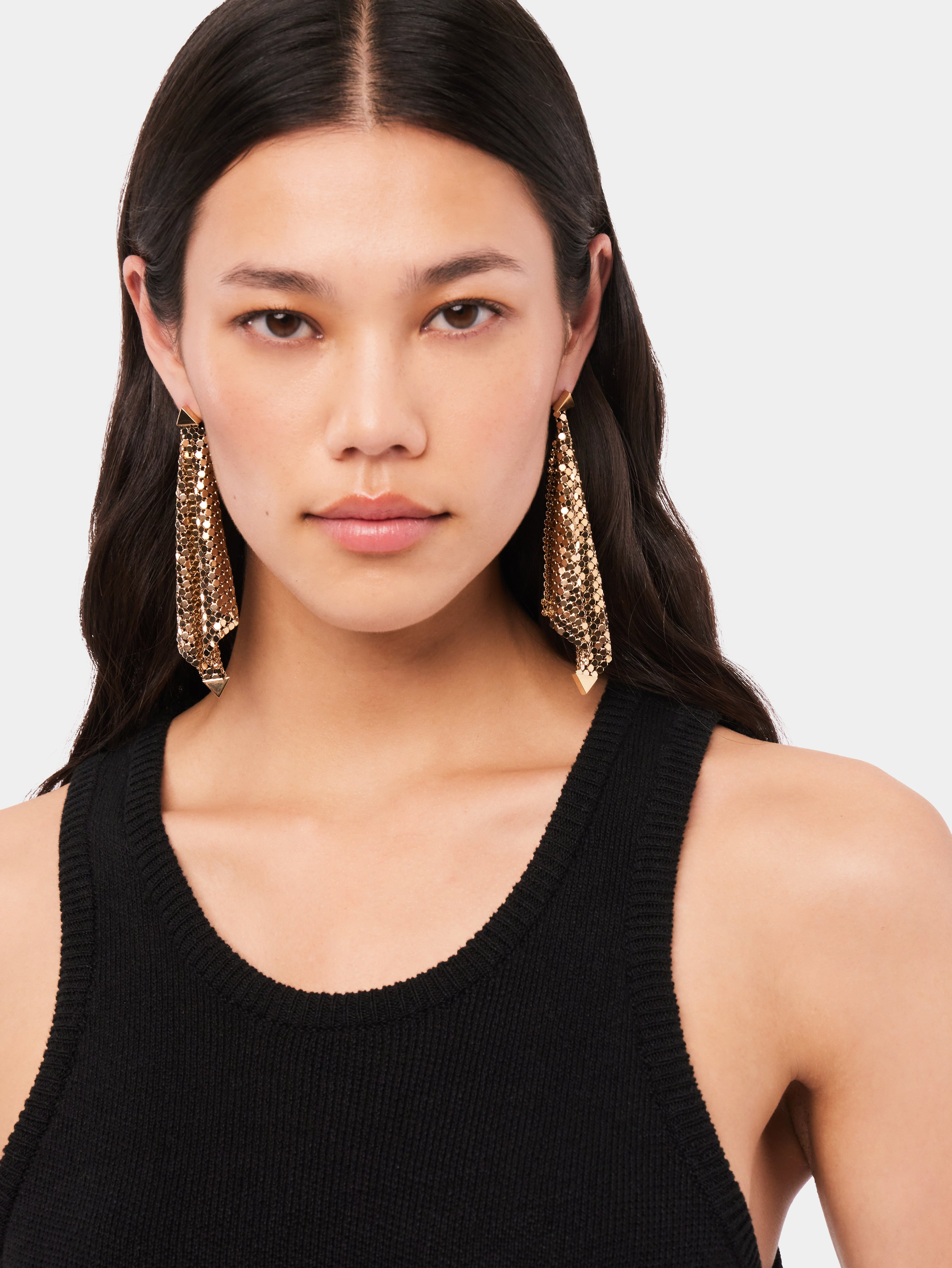 GOLD CHAINMAIL EARRINGS - 3