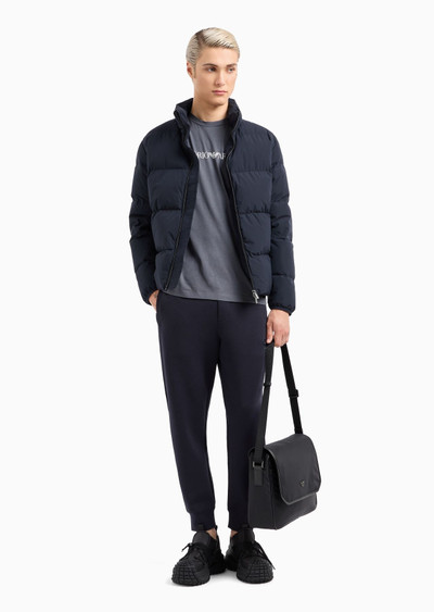 EMPORIO ARMANI Double-jersey joggers with embossed embroidered EA logo outlook