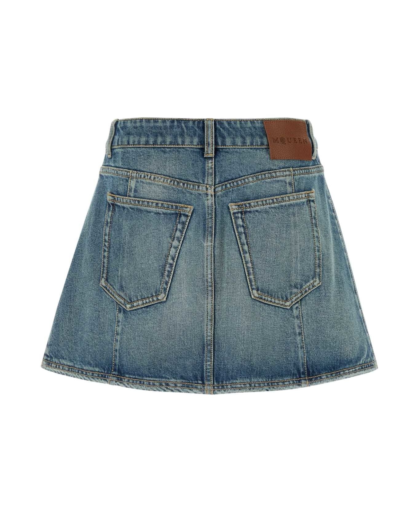 Denim Mini Skirt - 2