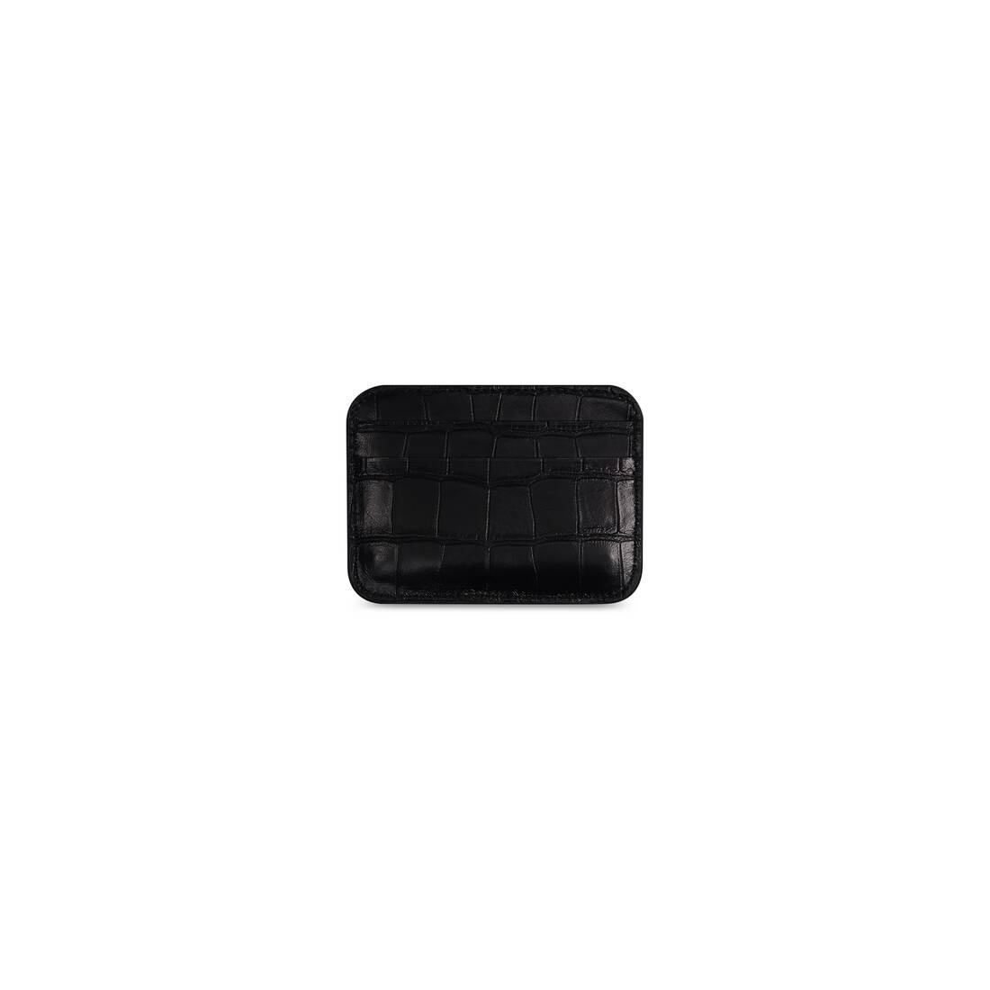 Women's Gossip Card Holder Crocodile Embossed in Black - 2