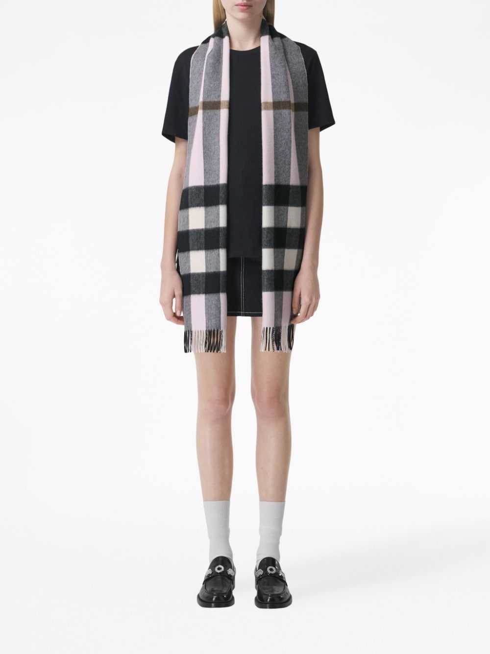 check cashmere scarf - 5