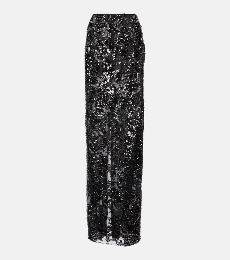 Sequined high-rise tulle maxi skirt - 1