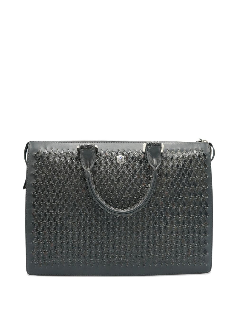 LARDINI Tardini woven leather business bag outlook