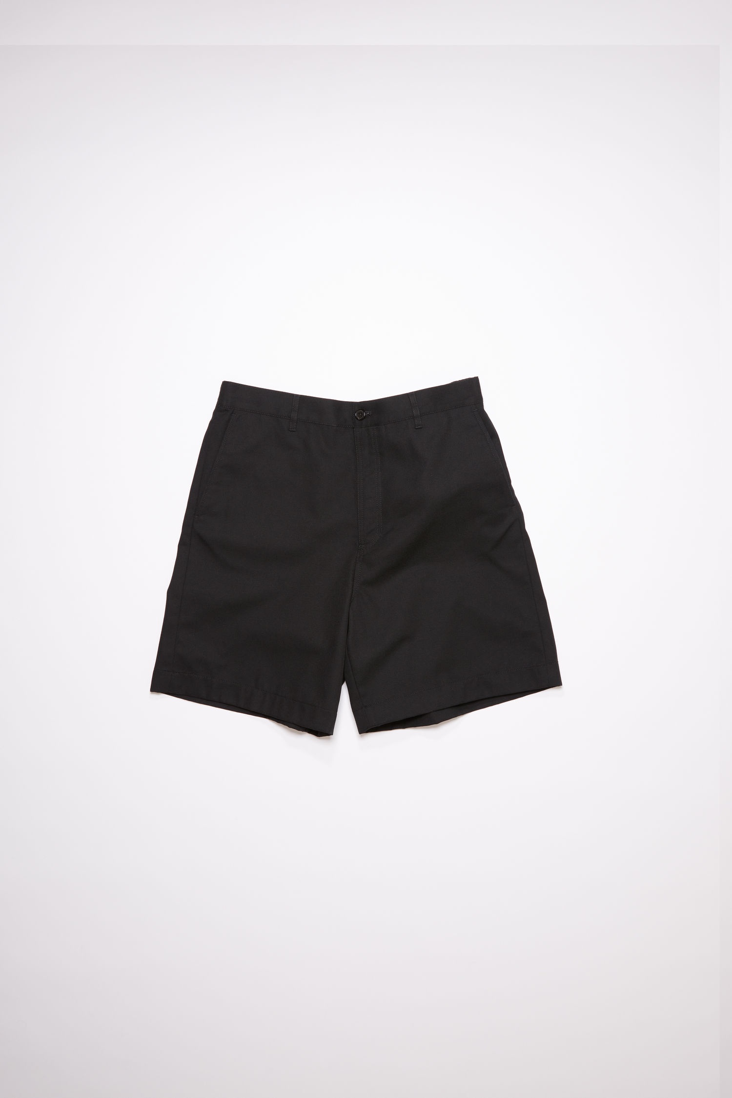 Cotton blend shorts - Black - 1