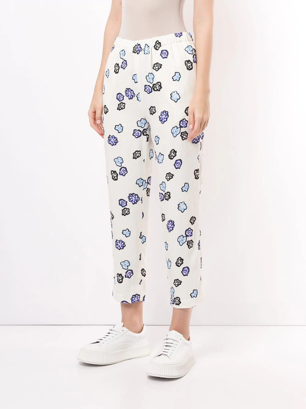 floral print high waisted trousers - 3