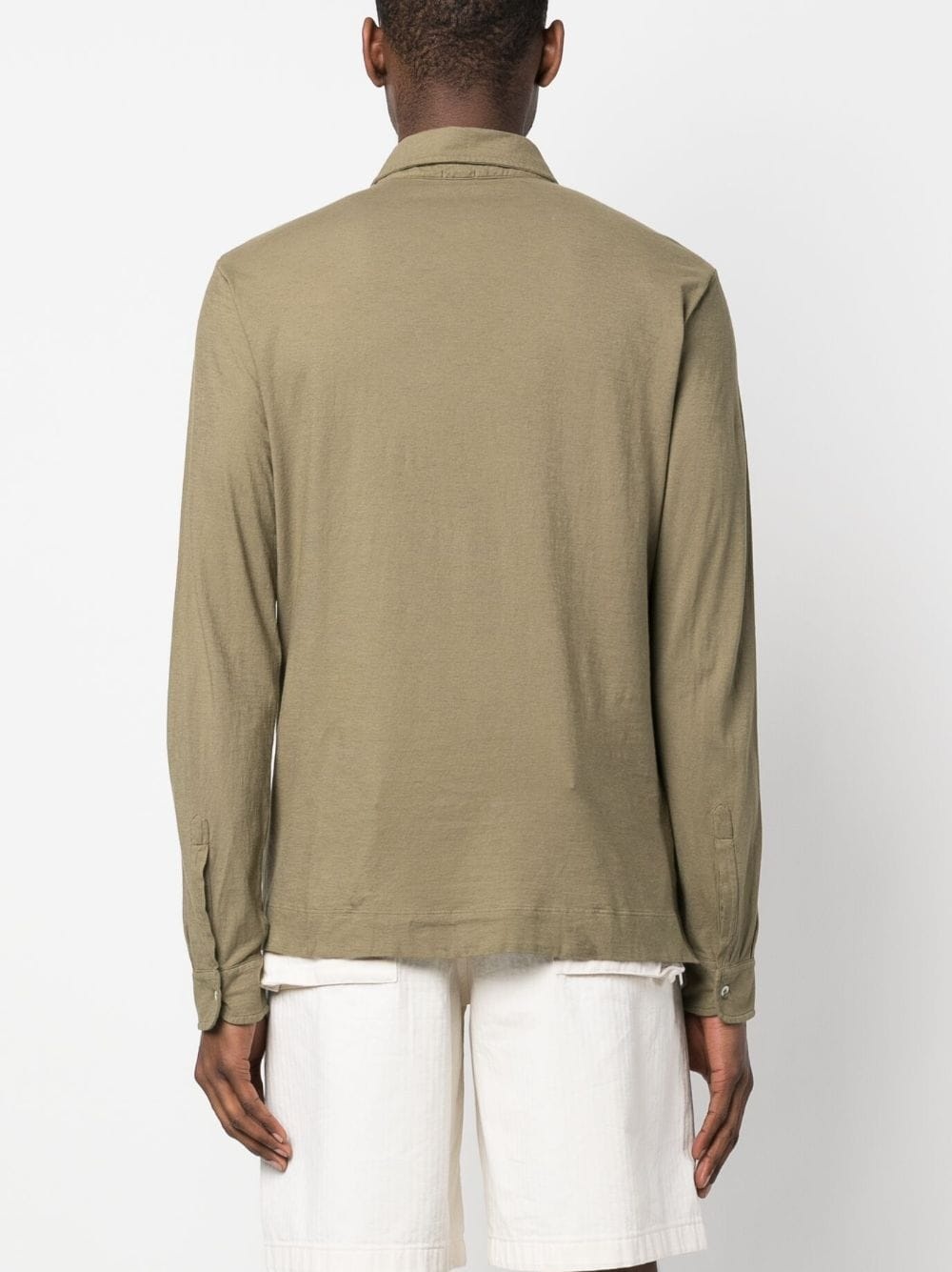 long-sleeve cotton polo shirt - 4