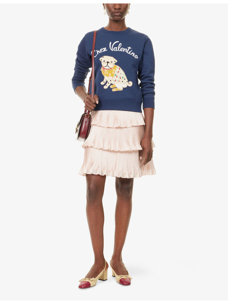 Valentino Pleat Tiered-Ruffle Taffeta Silk Mini Skirt outlook