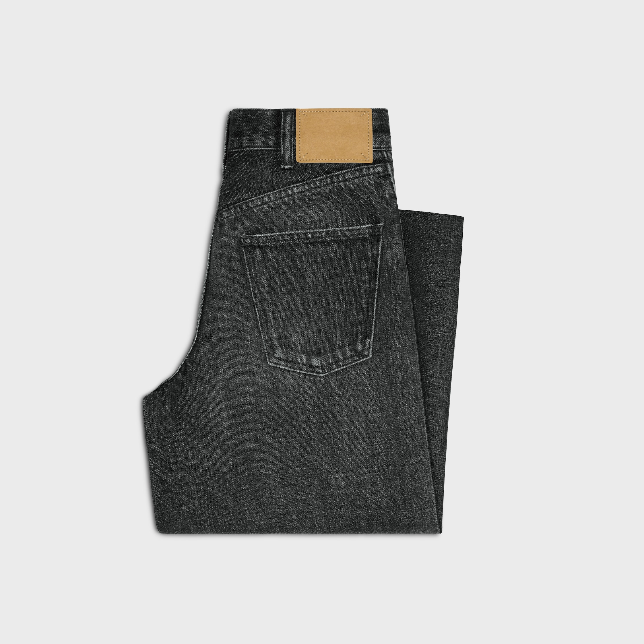 flared surf jeans in black ice rinse denim - 2