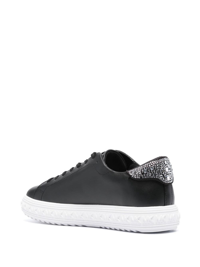 logo-print leather sneakers 3