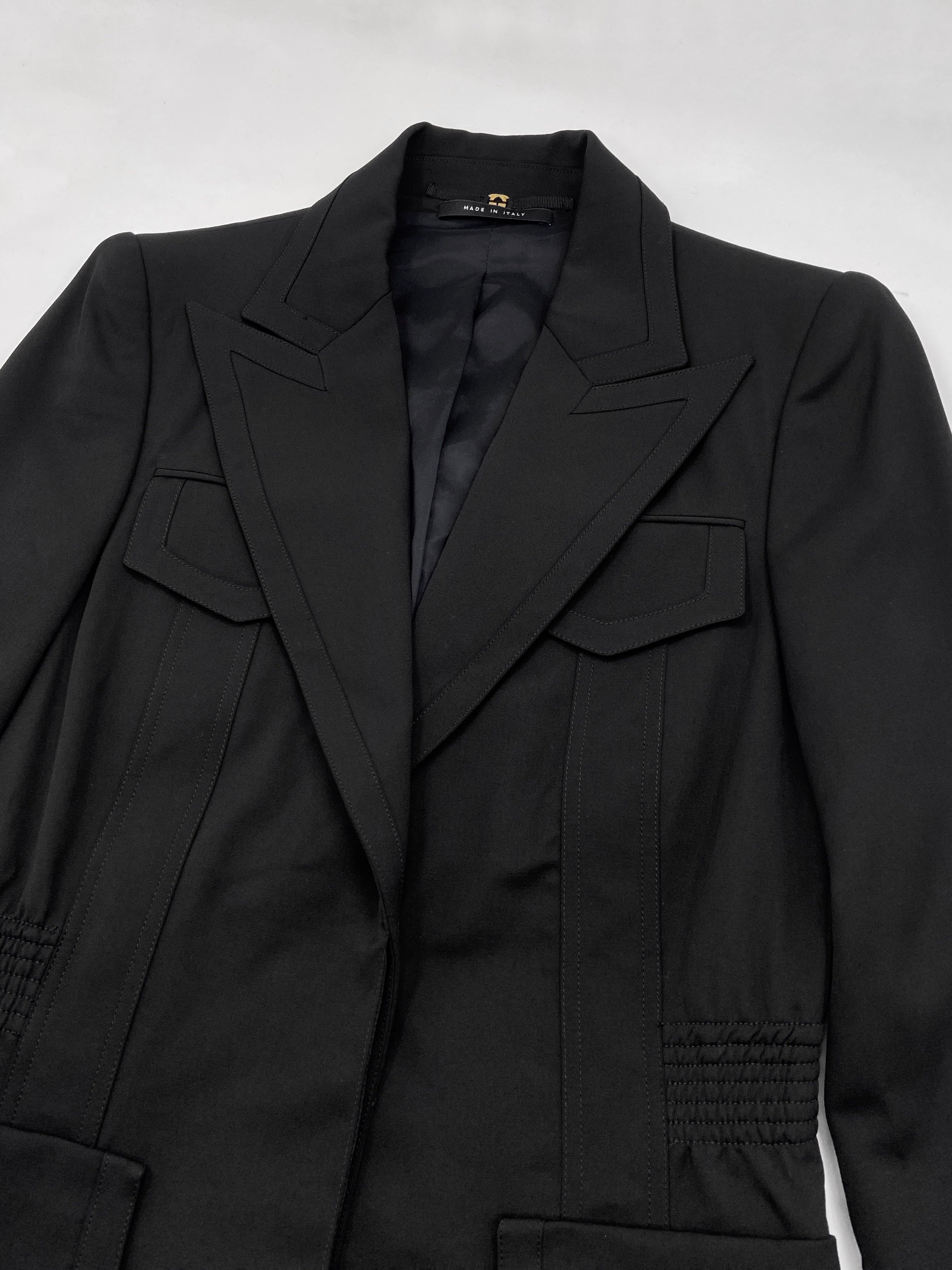 Gucci Fall 2003 Tom Ford Black Wool Military Blazer Jacket 40 - 4