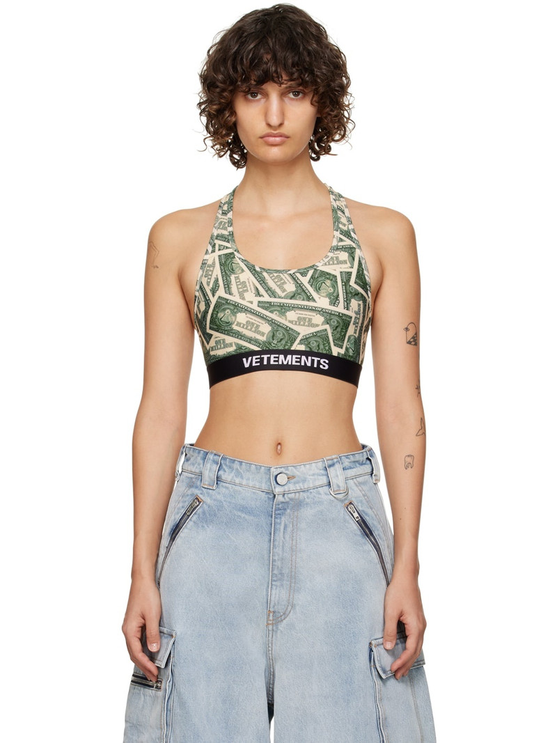 Off-White & Green Million Dollar Sport Bra 1