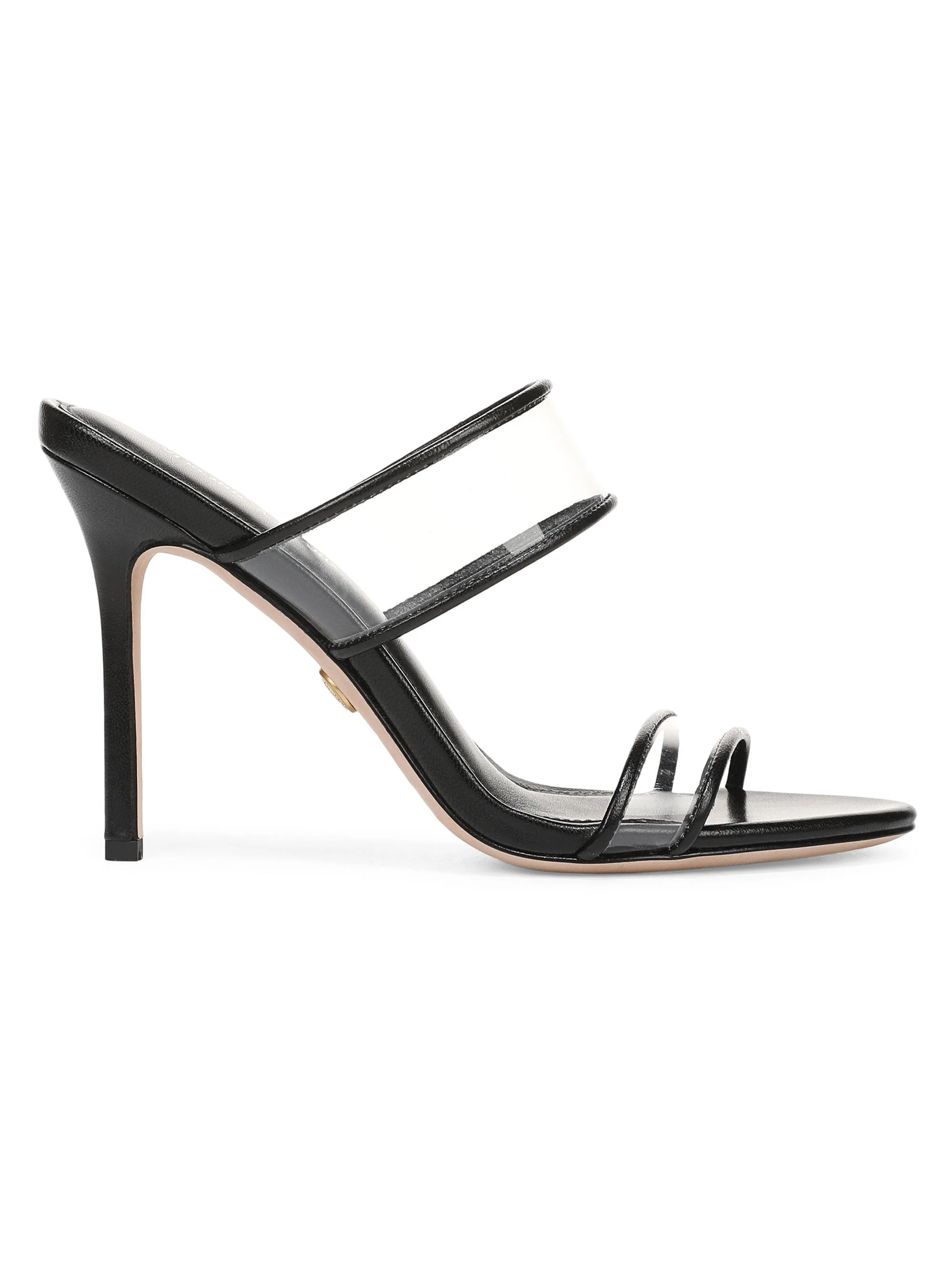 Women's Asha 100MM Strappy Leather Sandals - Clear Black - 1