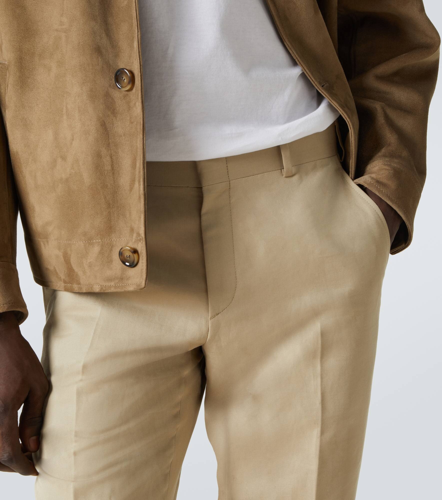 Pienza linen and cotton straight pants - 5
