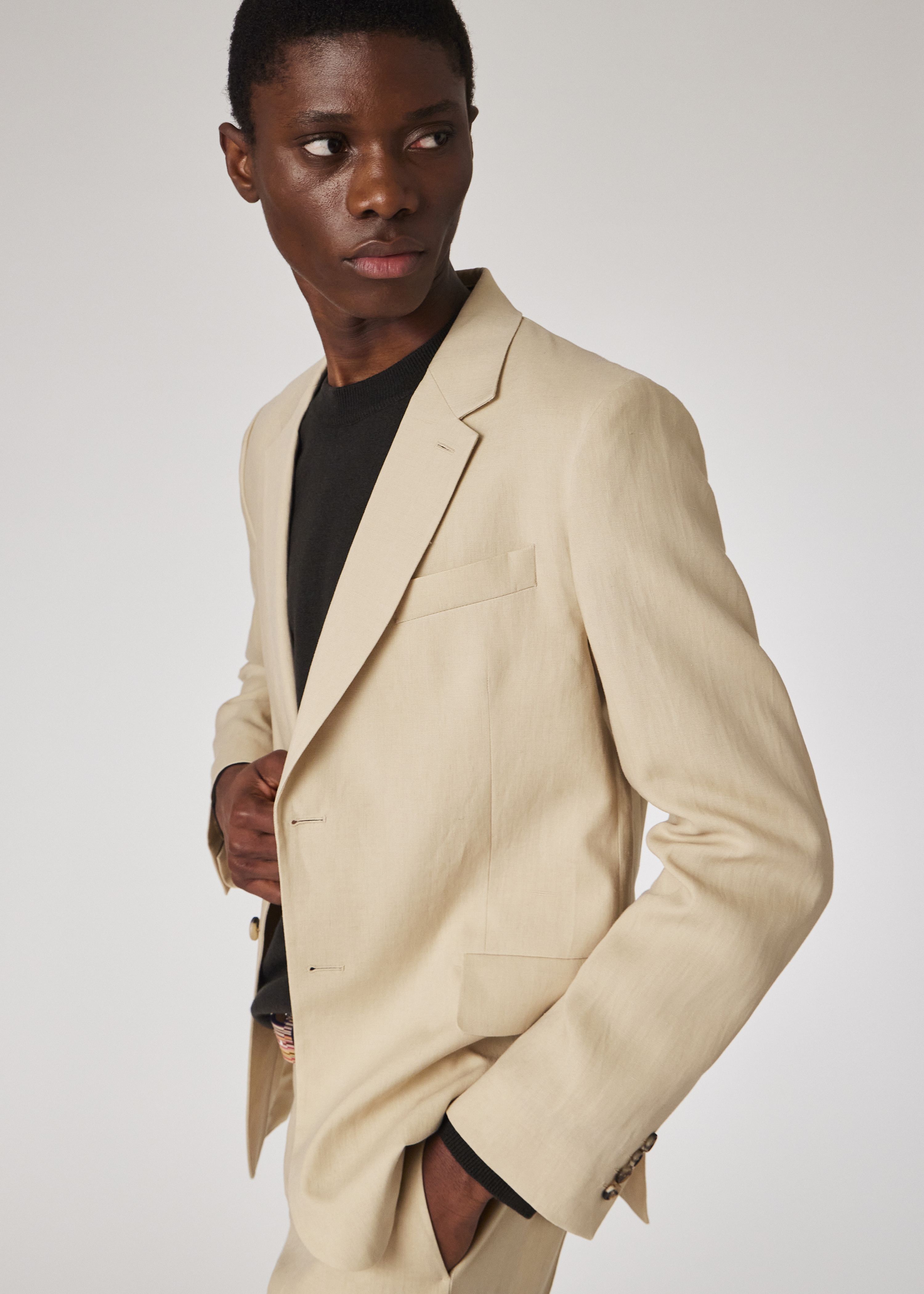 Beige Linen Buggy-Lined Blazer - 8