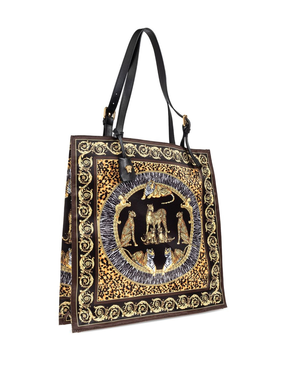 animal-print baroque tote bag - 3