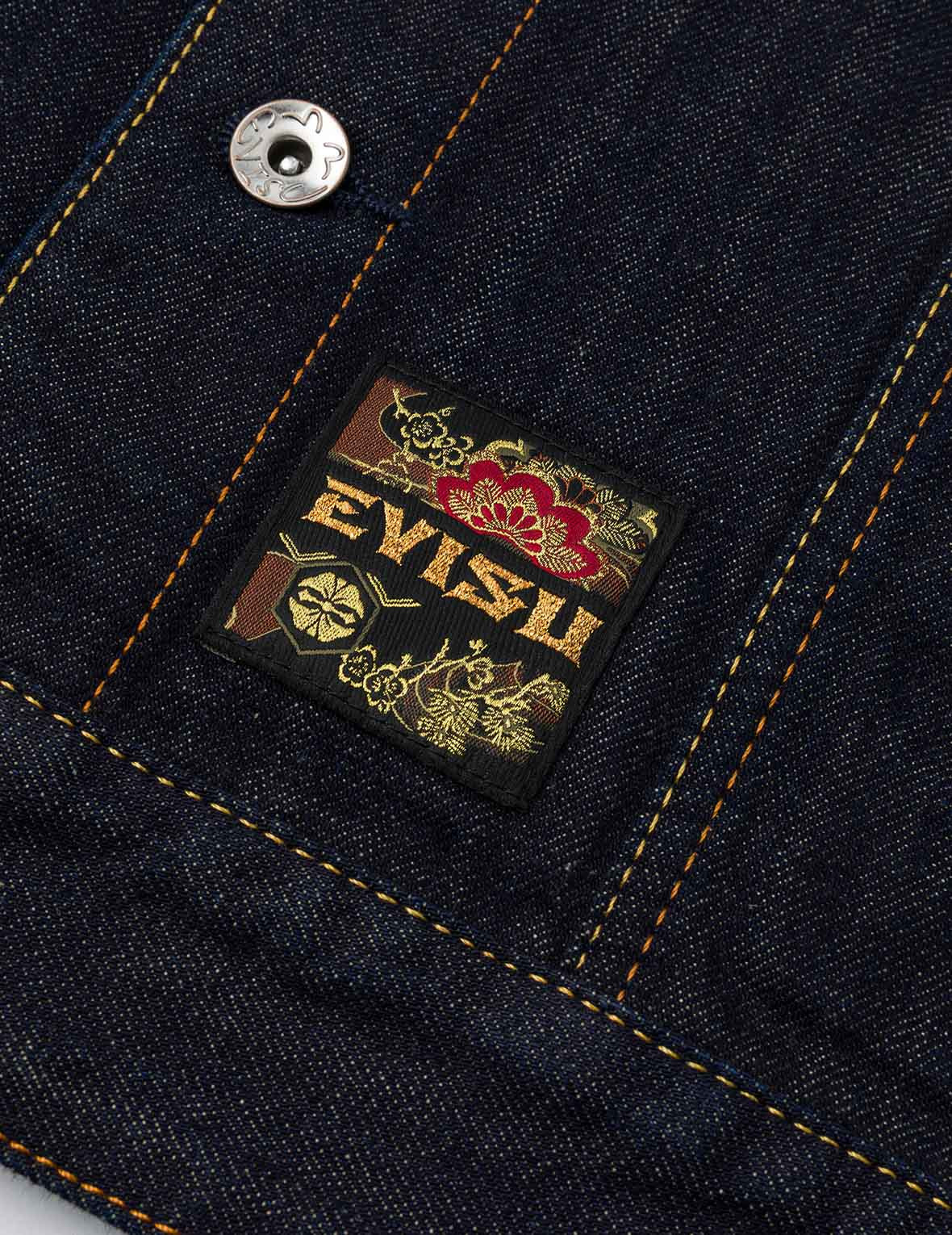 Grateful Crane Embroidery Relax Fit Denim Jacket - 7