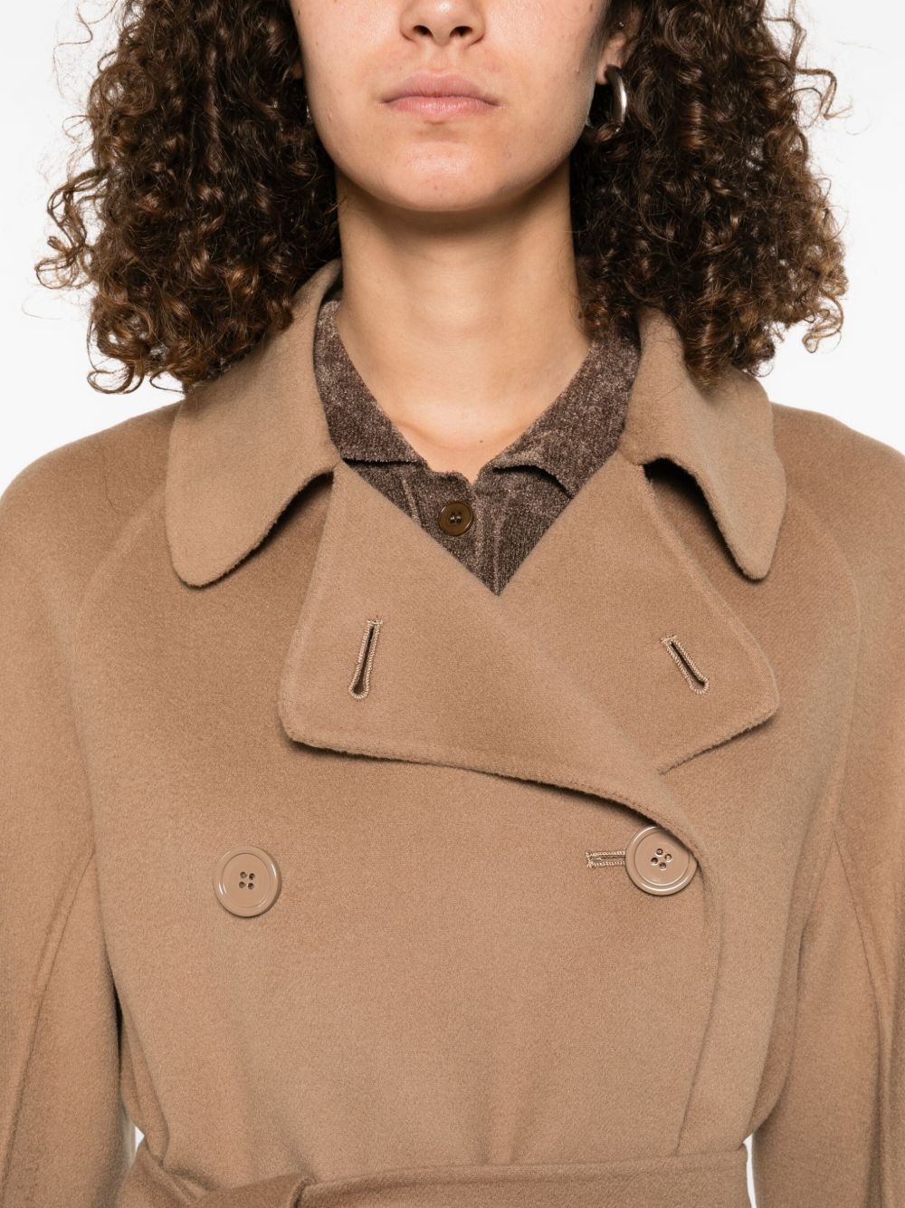 belted double-breasted coat - 5