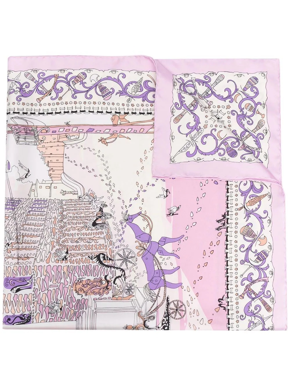 Palazzo graphic-print silk scarf - 1