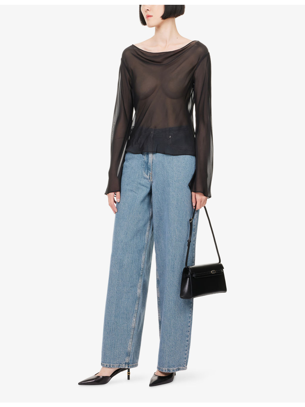 Strobe Cowl-Neck Silk Top - 2