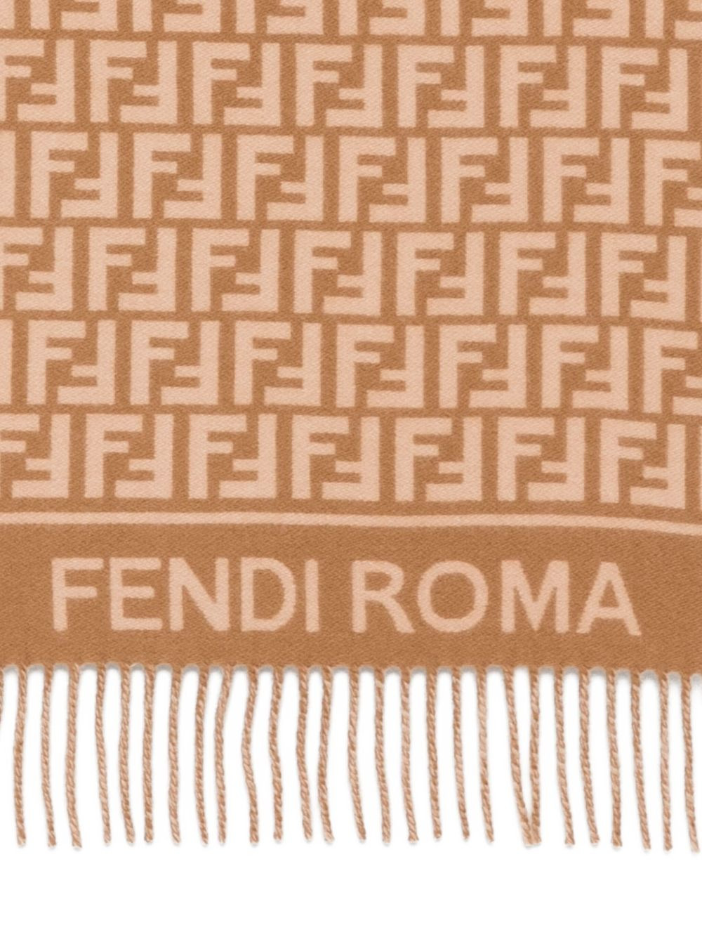 logo-detail fringed scarf - 2