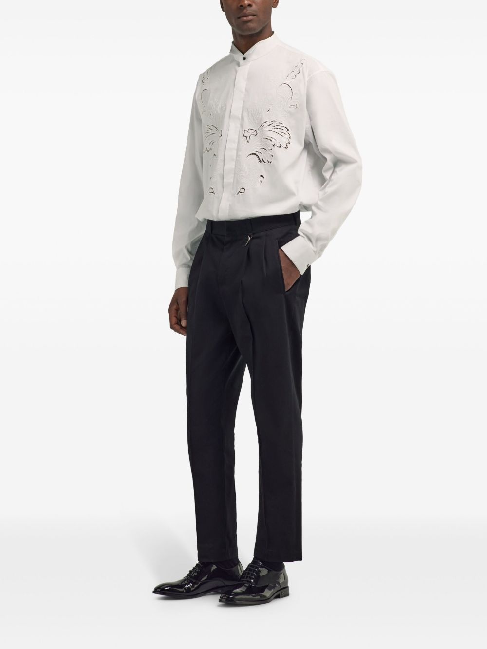 broderie anglaise detail shirt - 2