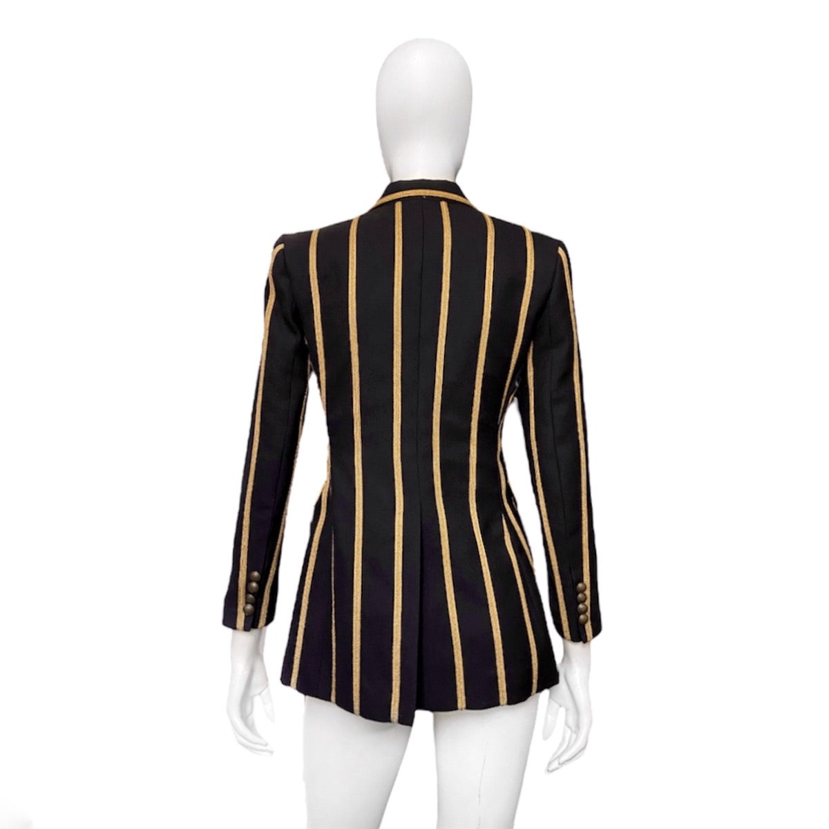 Saint Laurent Spring 2019 Metalica Gold Striped Double-Breasted Blazer 36 - 6