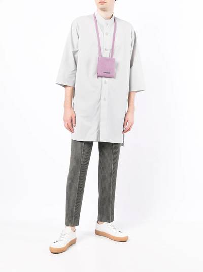 ISSEY MIYAKE band-collar longline shirt outlook