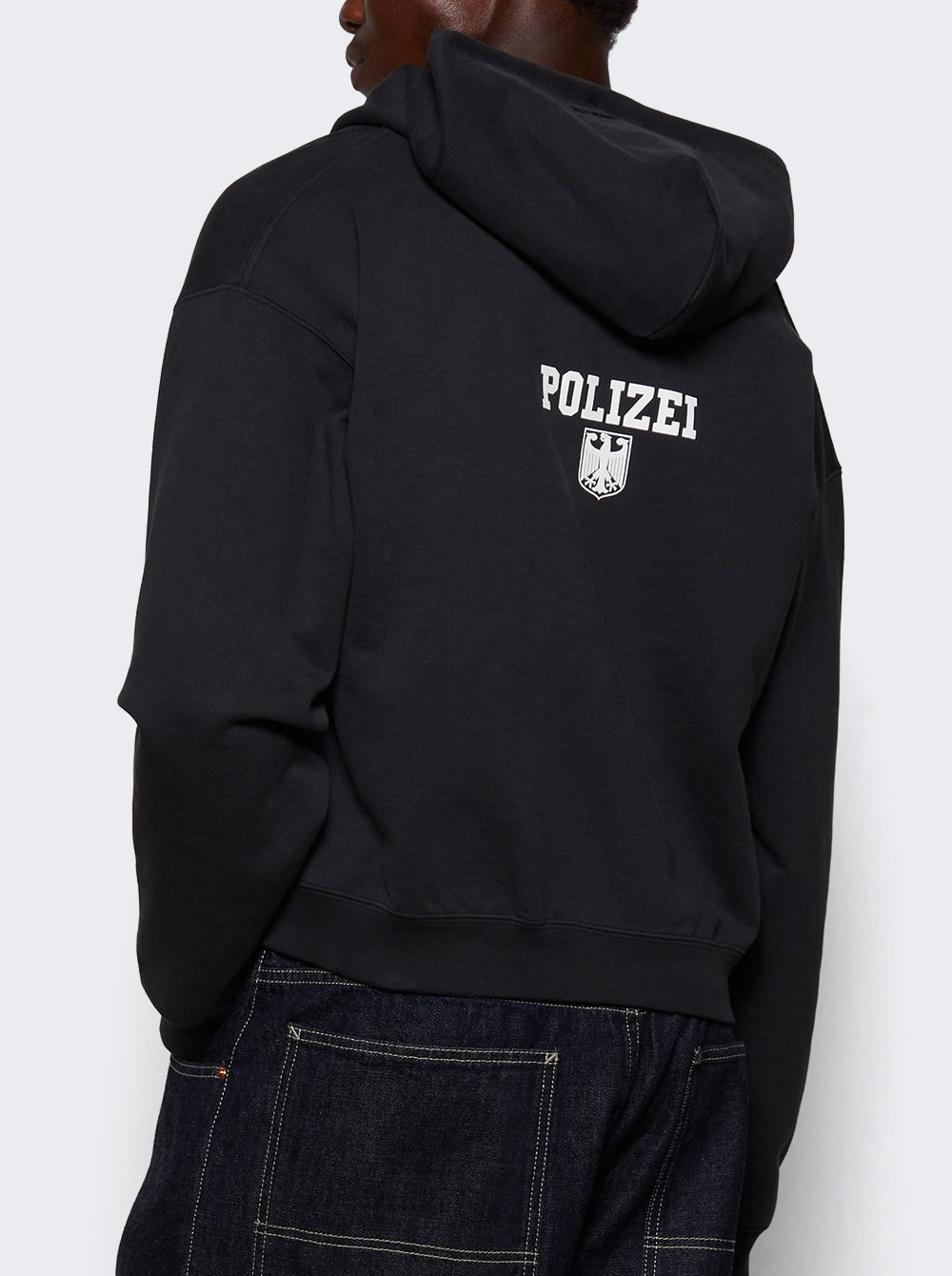 Polizei Fitted Zip-up Hoodie Washed Black - 4
