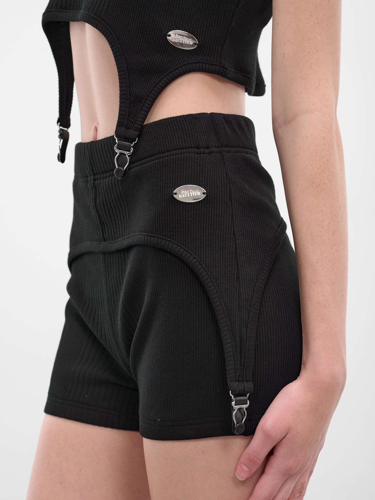 The Black Garter Mini Shorts - 4