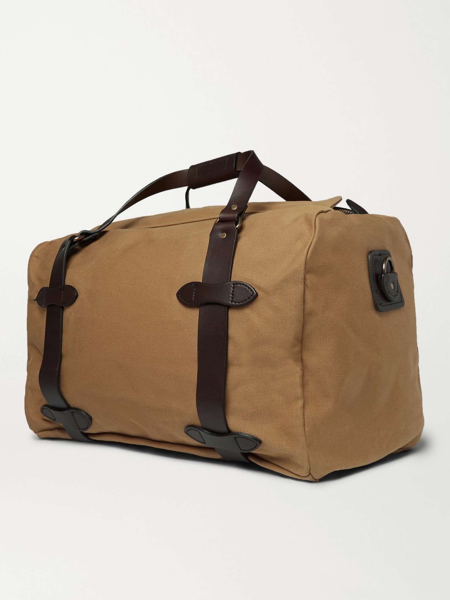 Leather-Trimmed Twill Duffle Bag - 4