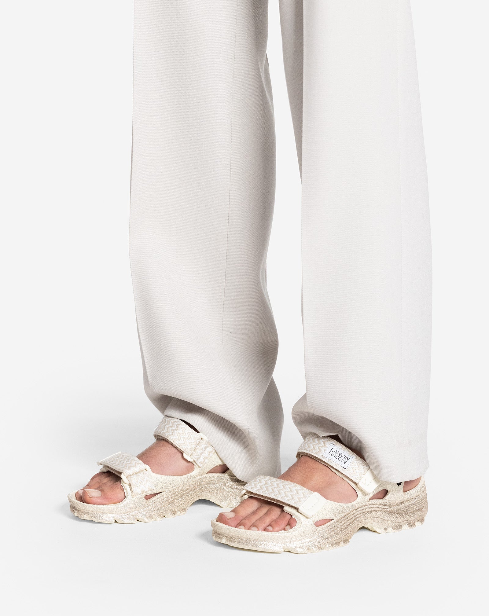 GLITTERY RUBBER LANVIN X SUICOKE WAKE SANDALS MEN - 6
