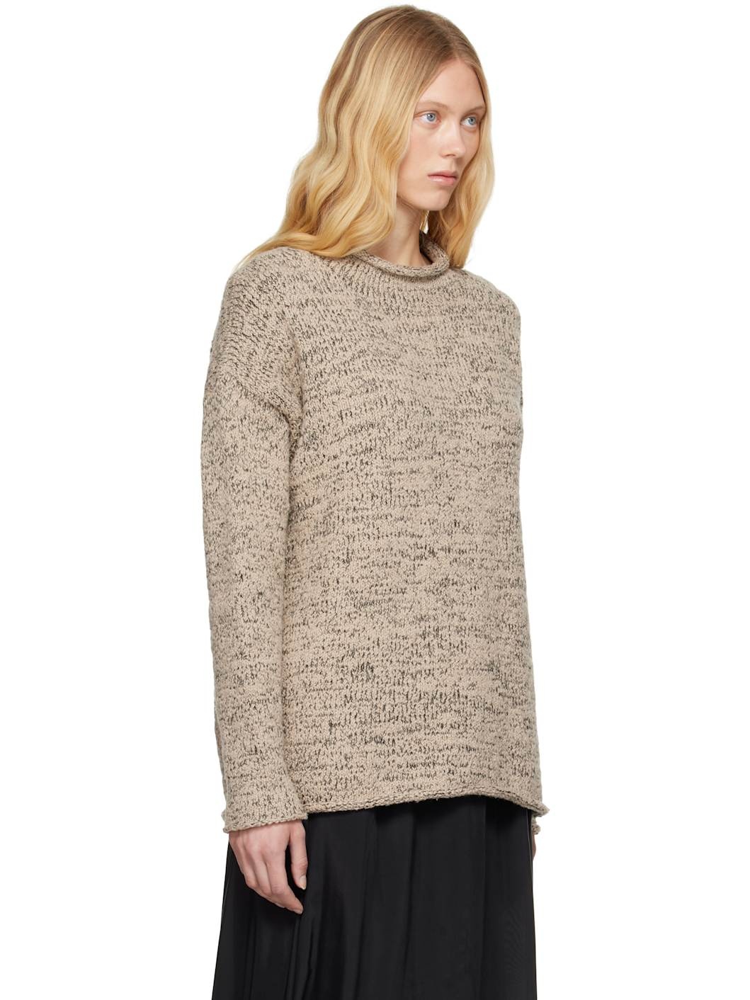 Beige Marl Rollneck Sweater - 2