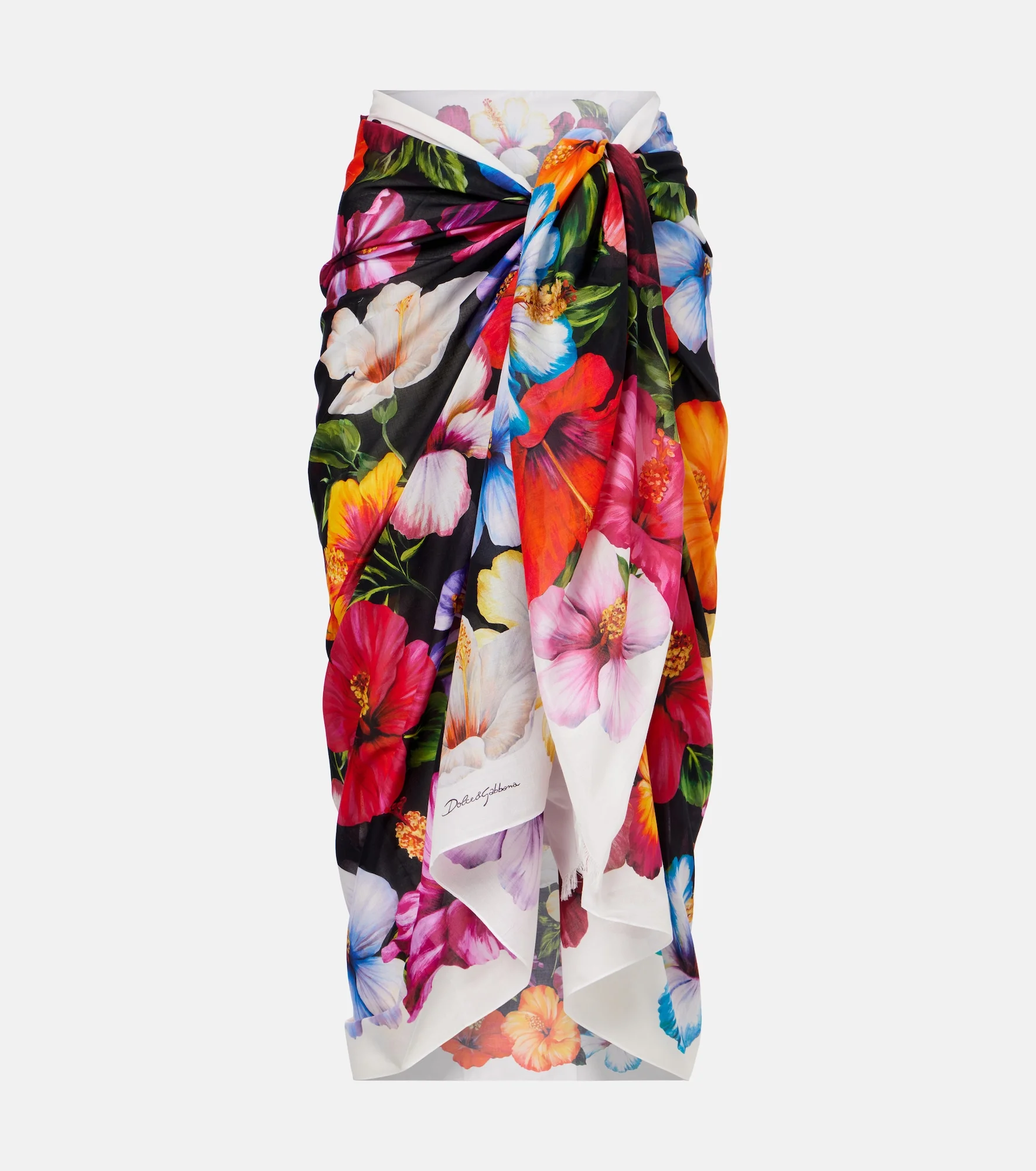 Floral cotton beach cover-up - 1