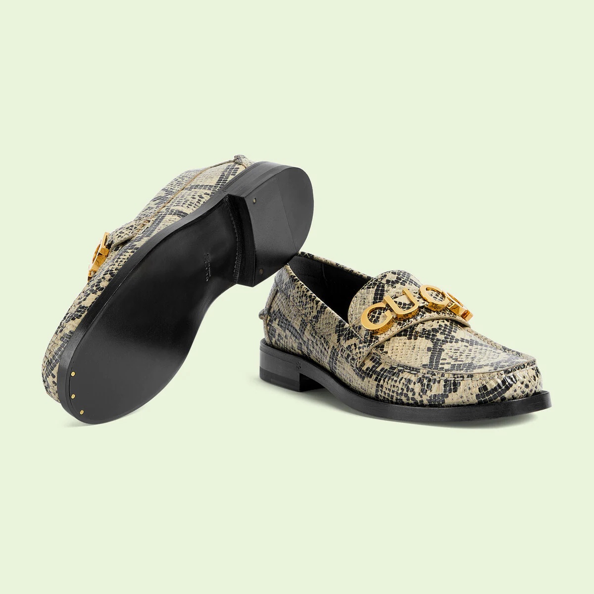 Women's Gucci python print loafer - 5