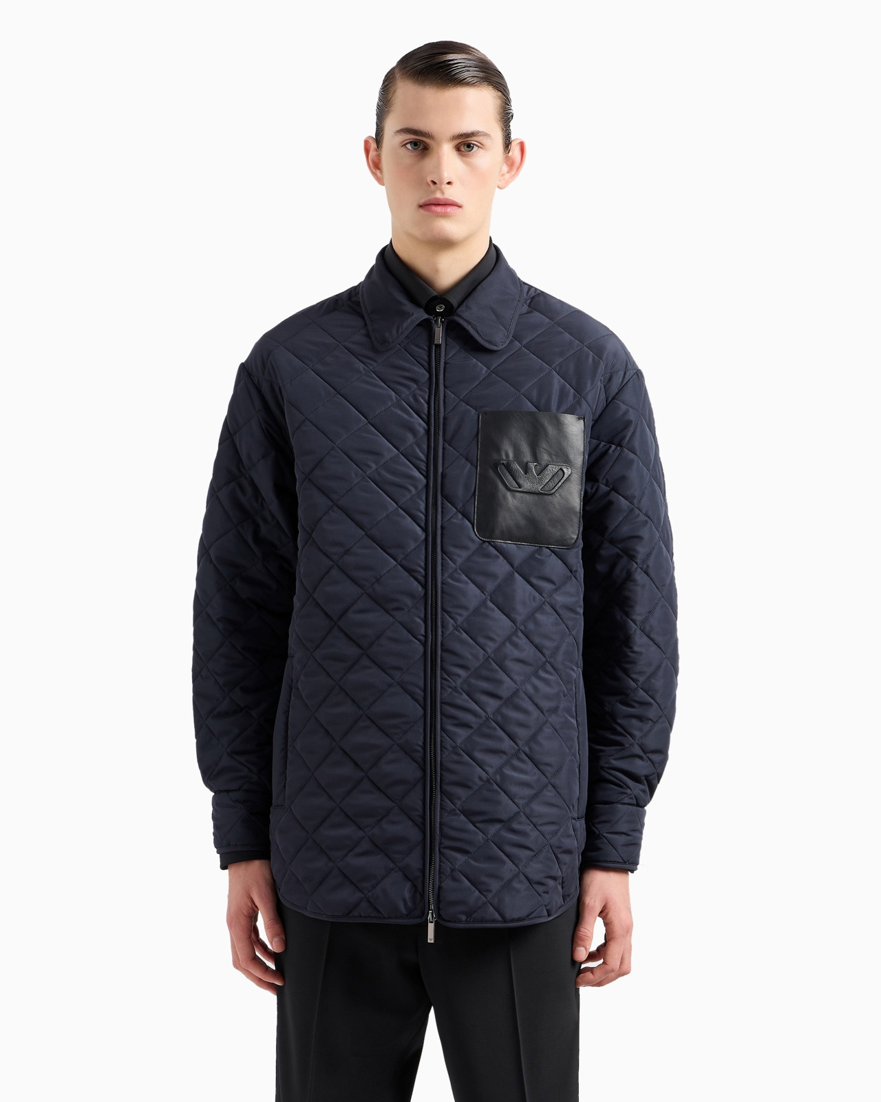 Diamond-quilted nylon blouson with logo pocket - 2