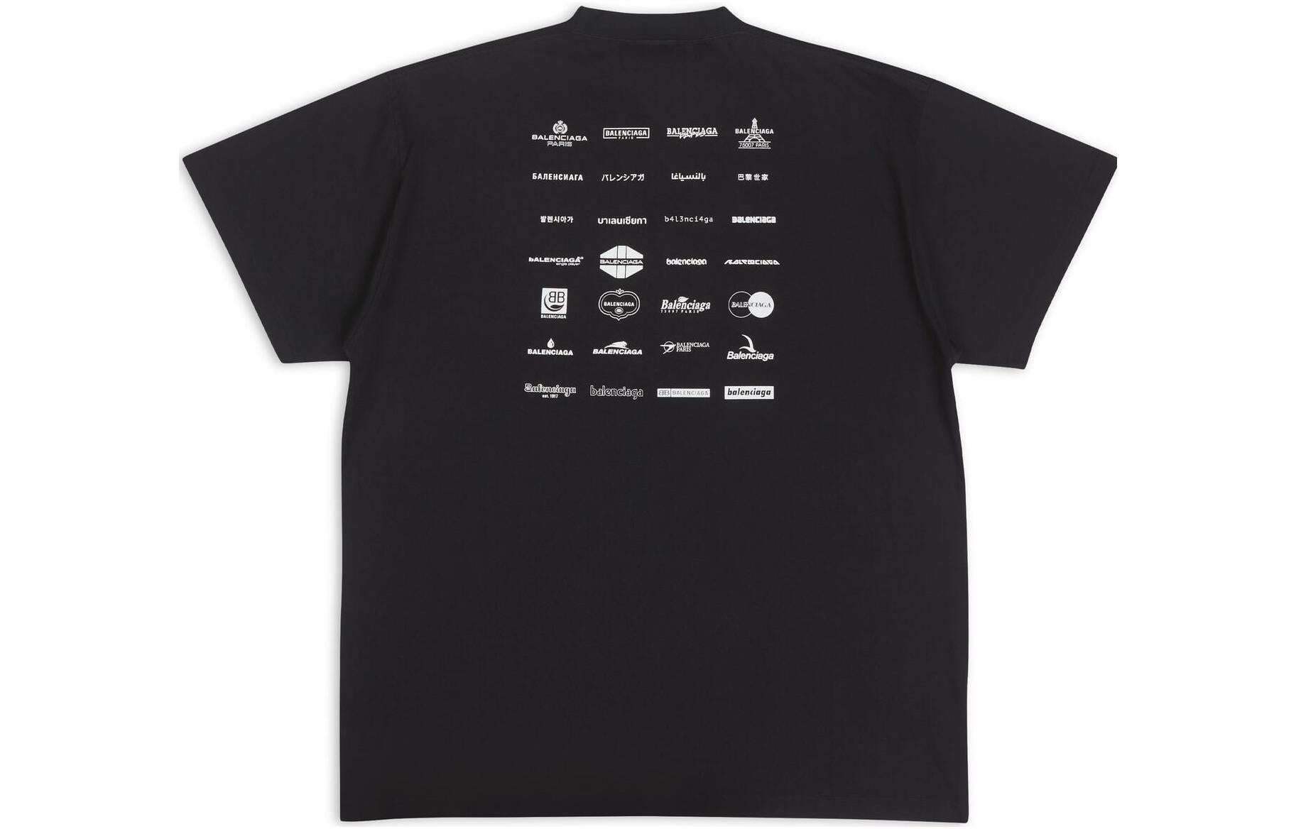 Balenciaga Archives Logos T-Shirt Oversized 'Black' 712398TNVQ71070 - 2