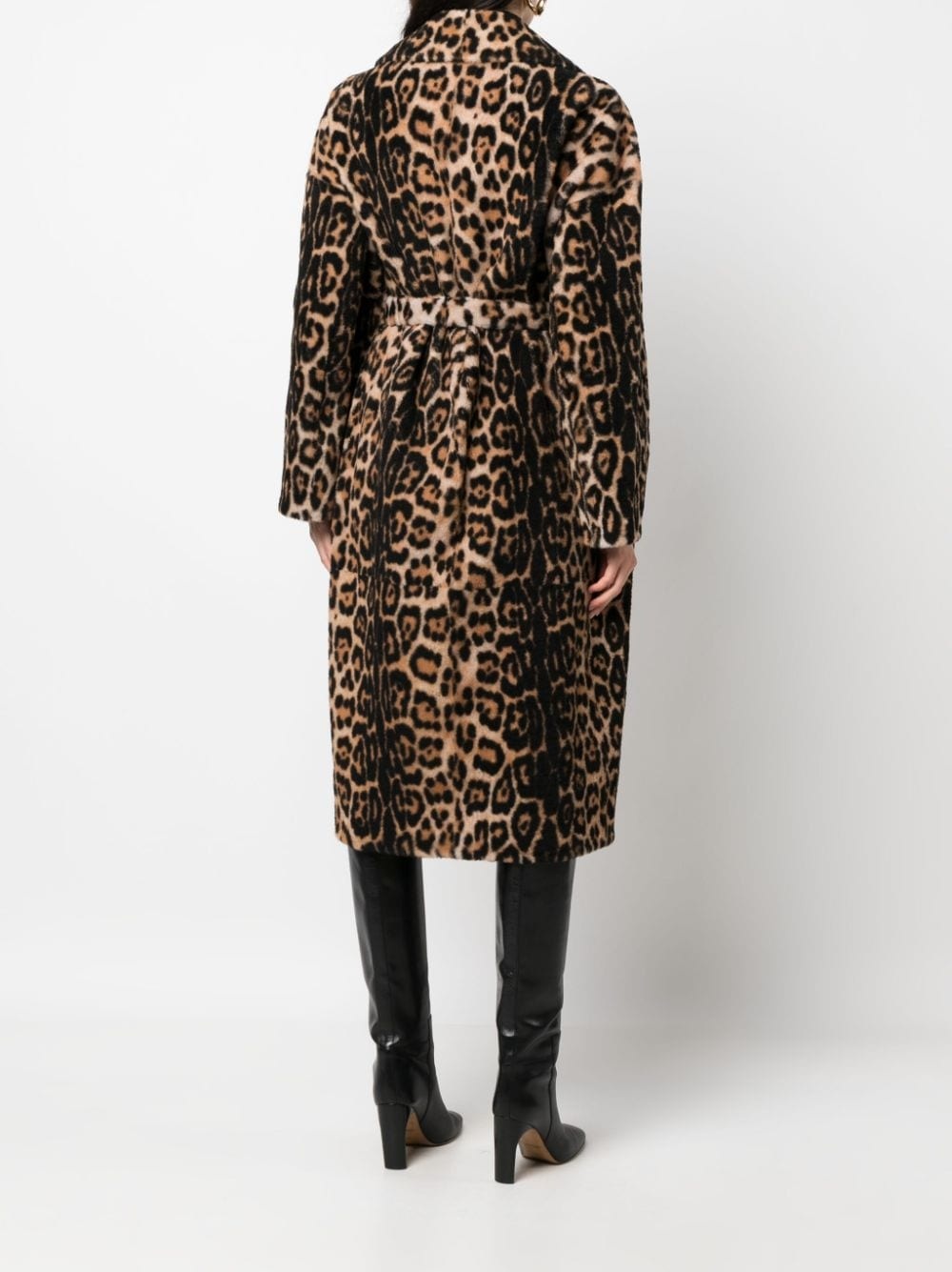 shearling leopard-print coat - 4