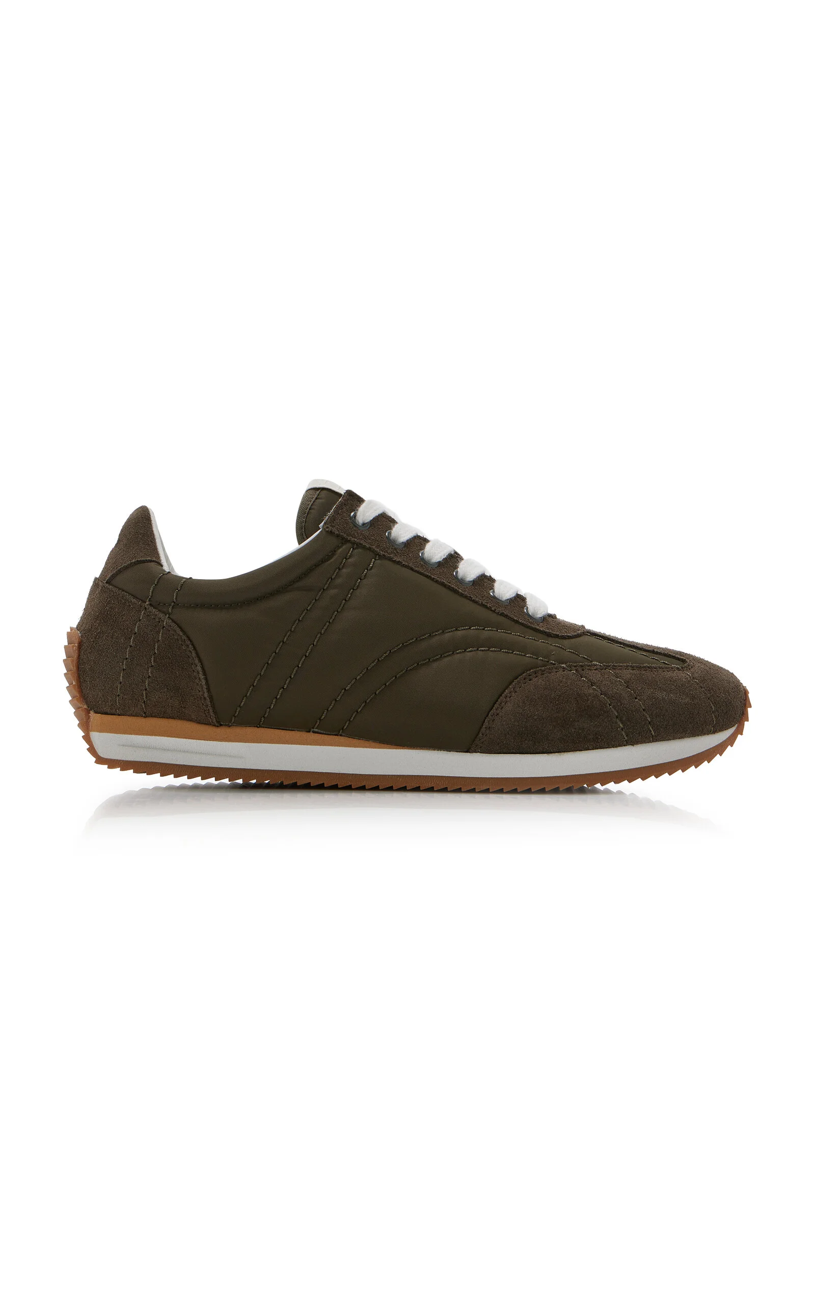 Quilted Suede-Trimmed Sneakers green - 1