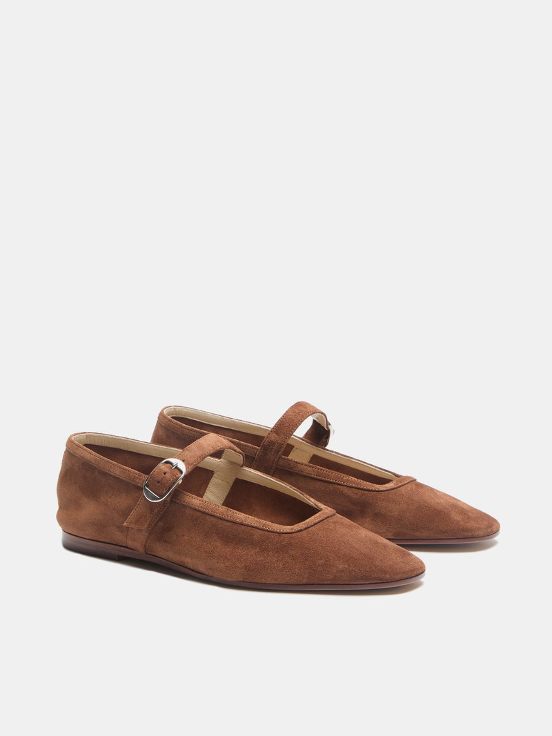 LE MONDE BÉRYL Ballet Mary Jane / Cognac Suede outlook